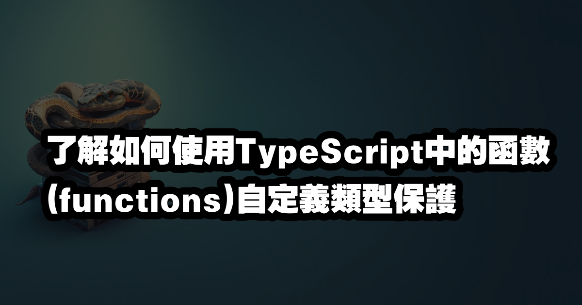了解如何使用TypeScript中的函數(functions)自定義類型保護
